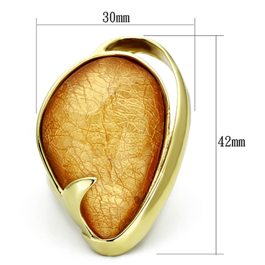 VL098 - IP Gold(Ion Plating) Stainless Steel Ring with Synthetic