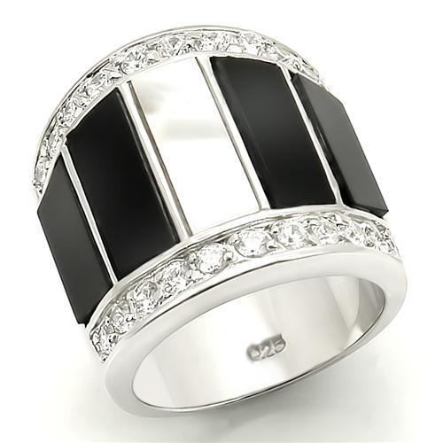 LOS154 Rhodium 925 Sterling Silver Ring with