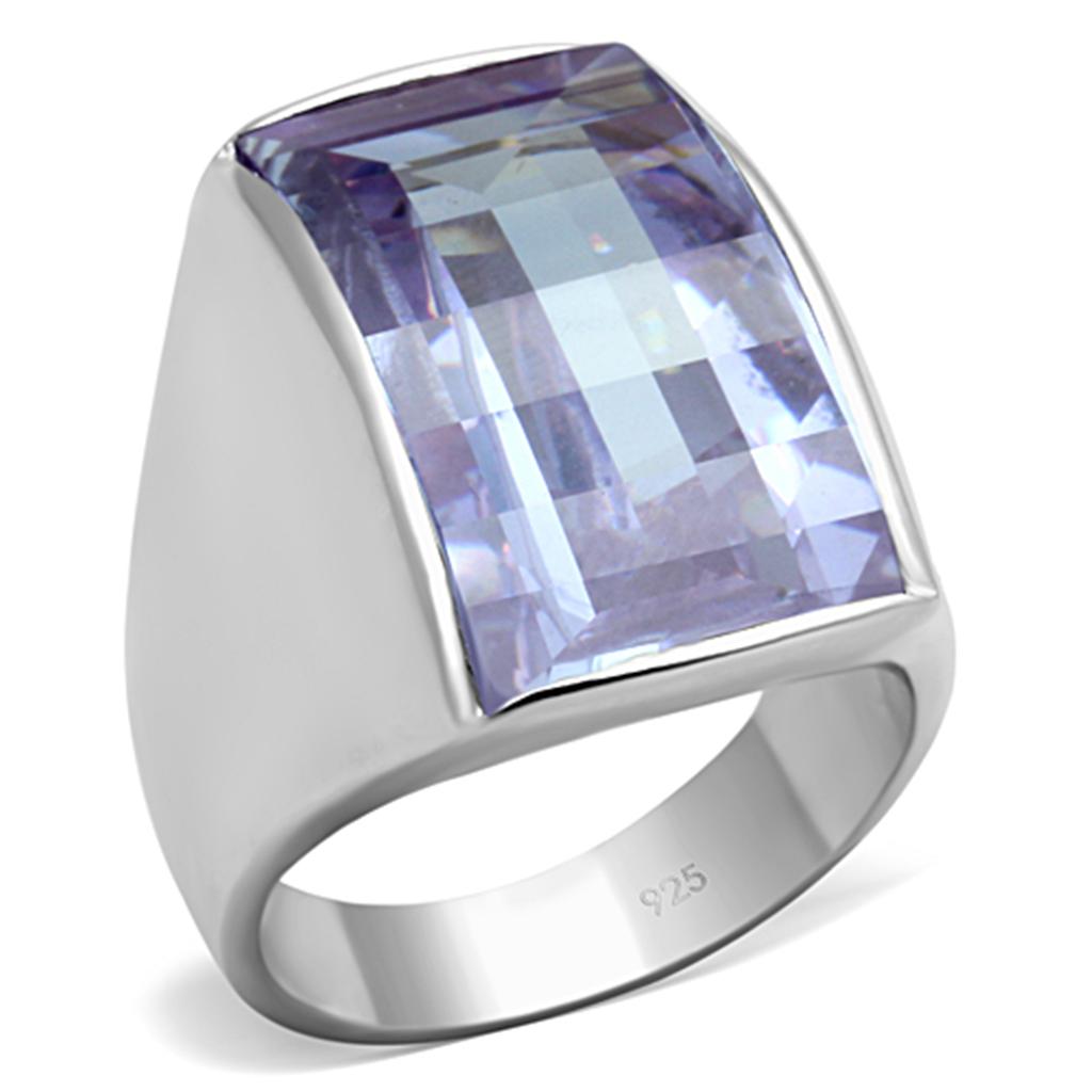 LOS692 - Silver 925 Sterling Silver Ring with AAA Grade CZ  in Light