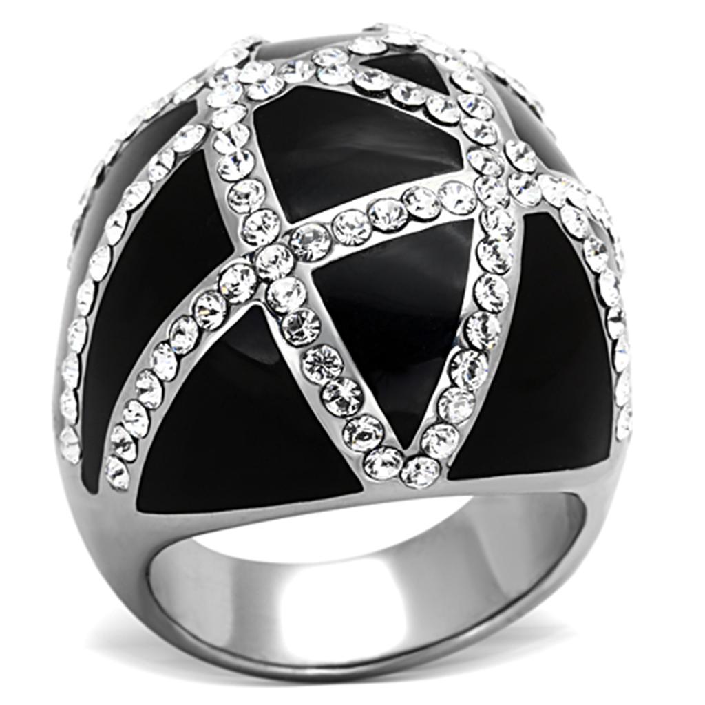 TK1306 - High polished (no plating) Stainless Steel Ring with Top